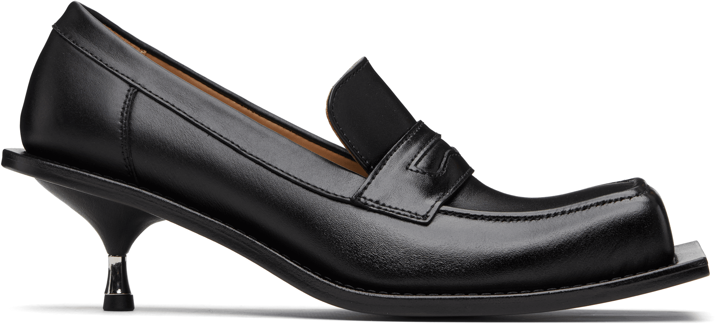 Black Barry Kitten Loafer Heels - Image 1