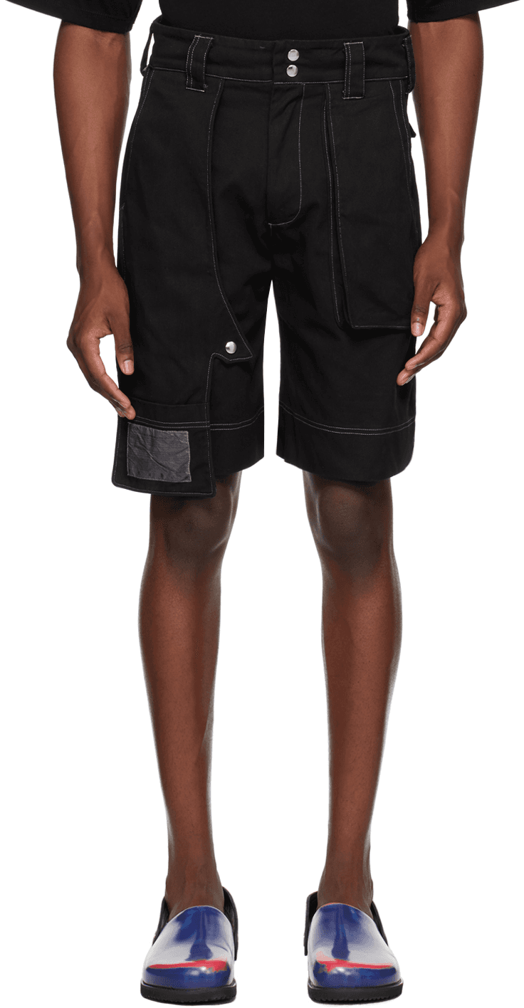 Black 7-Poc Denim Shorts - Image 1