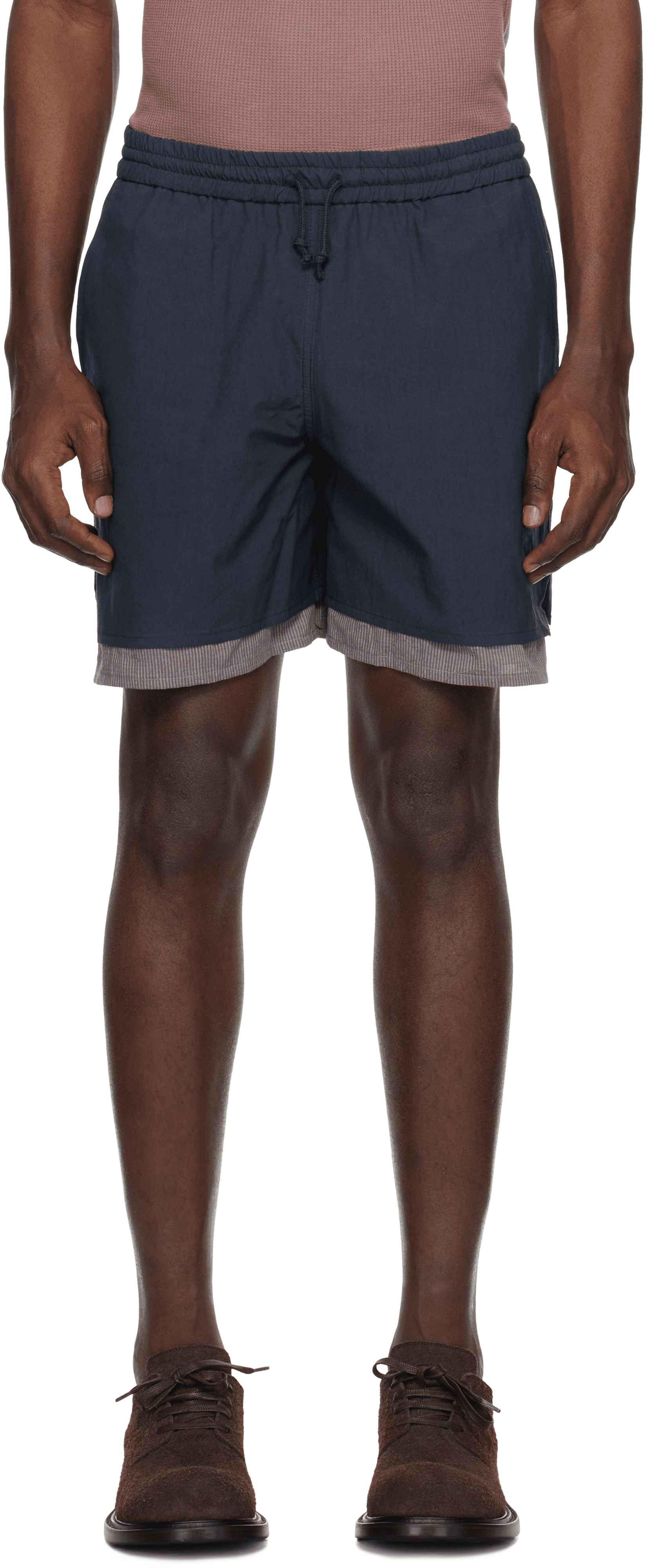 Navy Boxer Lining Drawstring Shorts - Image 1