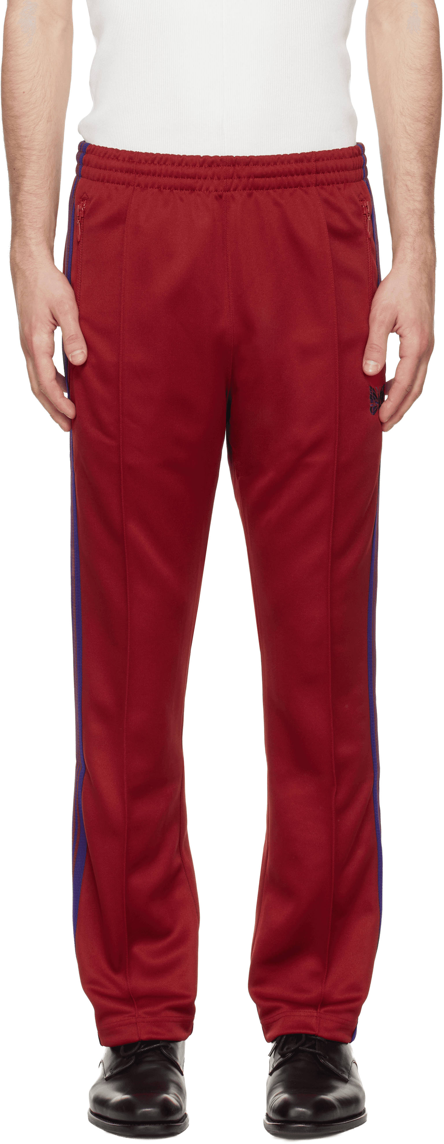 Red Narrow Track Pants - Image 1