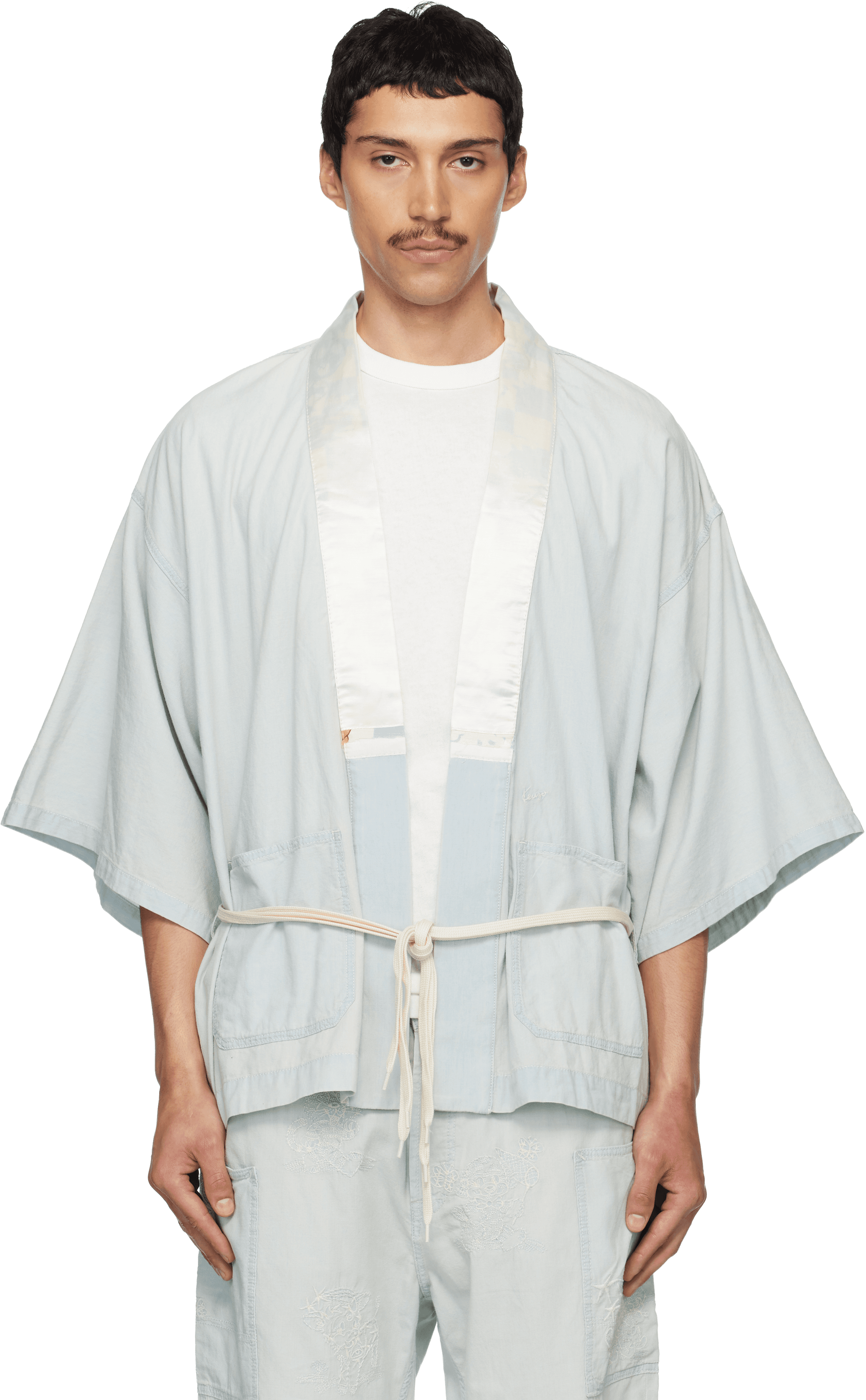 Blue Kenzo Paris Oversized Kimono Shirt - Image 1