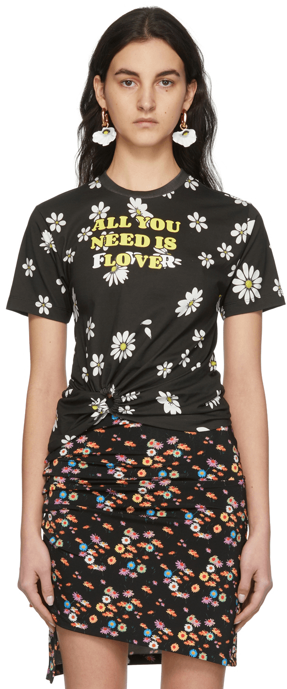 SSENSE Exclusive Black Capsule Daisy Print T-Shirt - Image 1