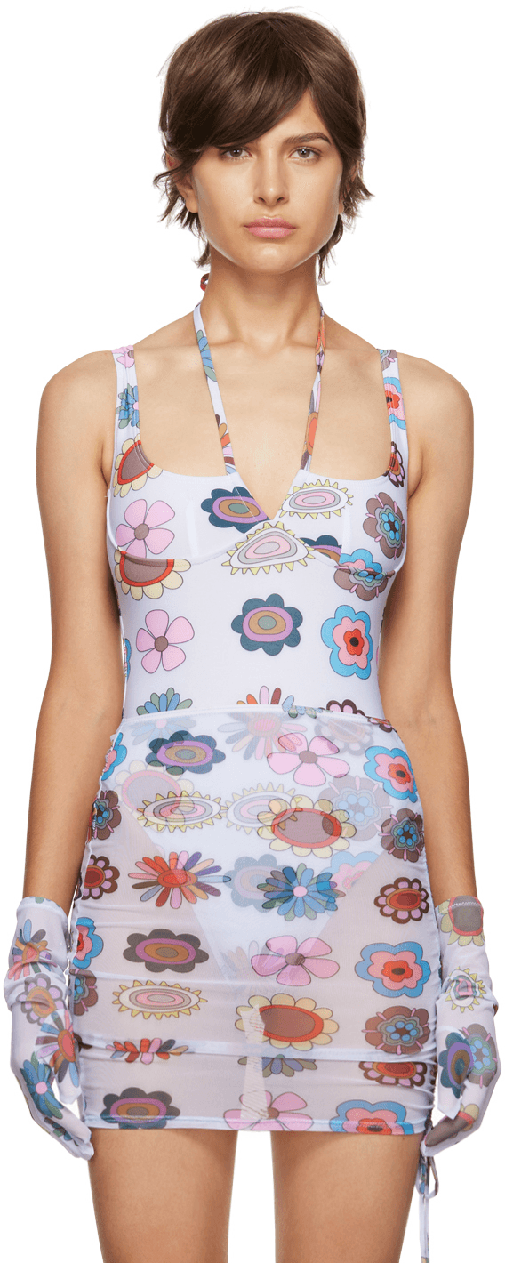 SSENSE Exclusive Psychedelic Daisies Gloves - Image 1