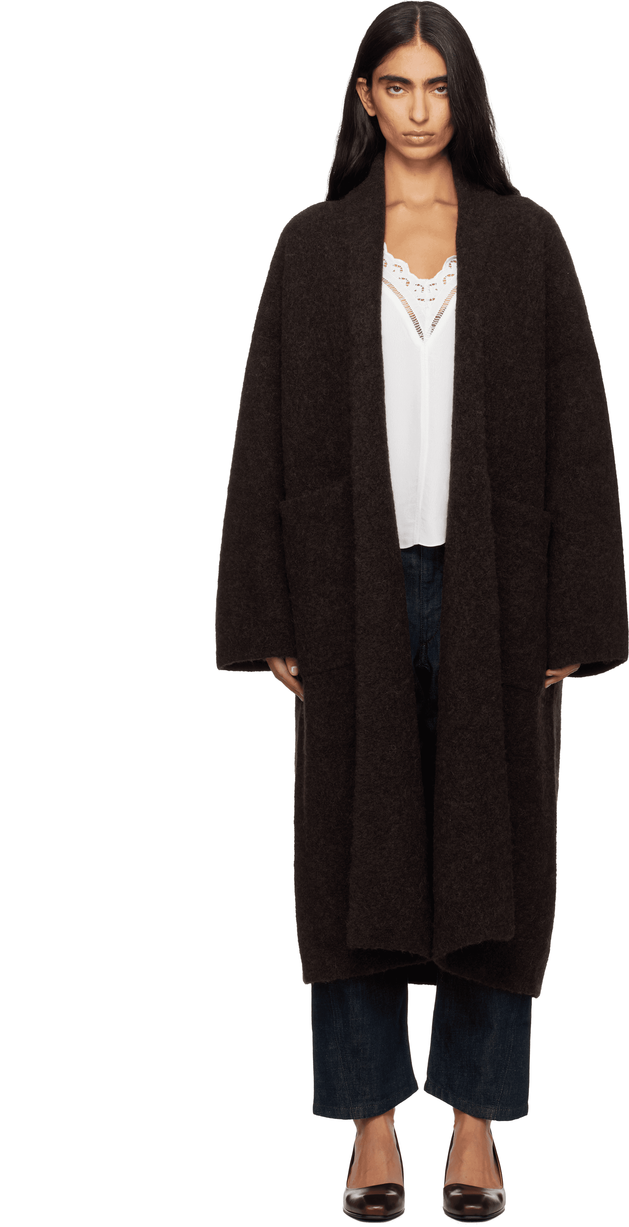 Brown Double Face Long Coat - Image 1