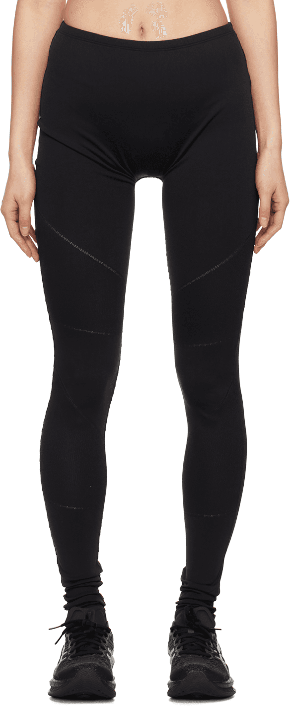 Black Raw Edge Leggings - Image 1