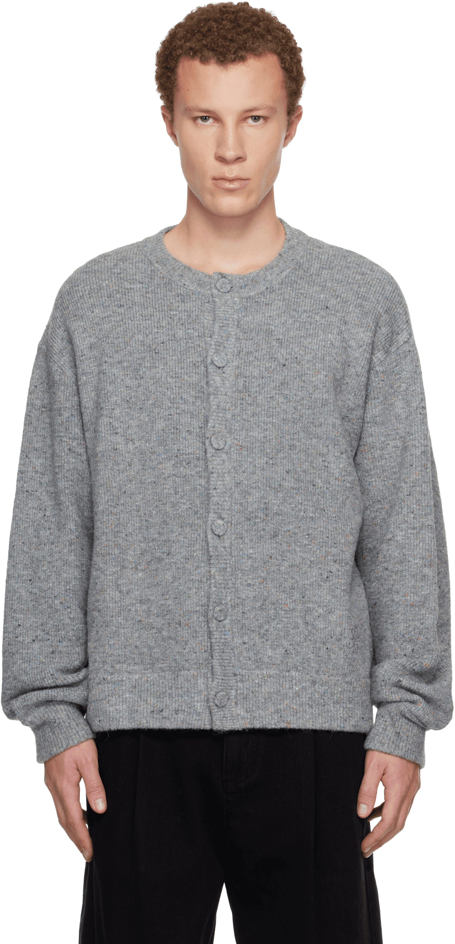 Gray Crewneck Cardigan - Image 1