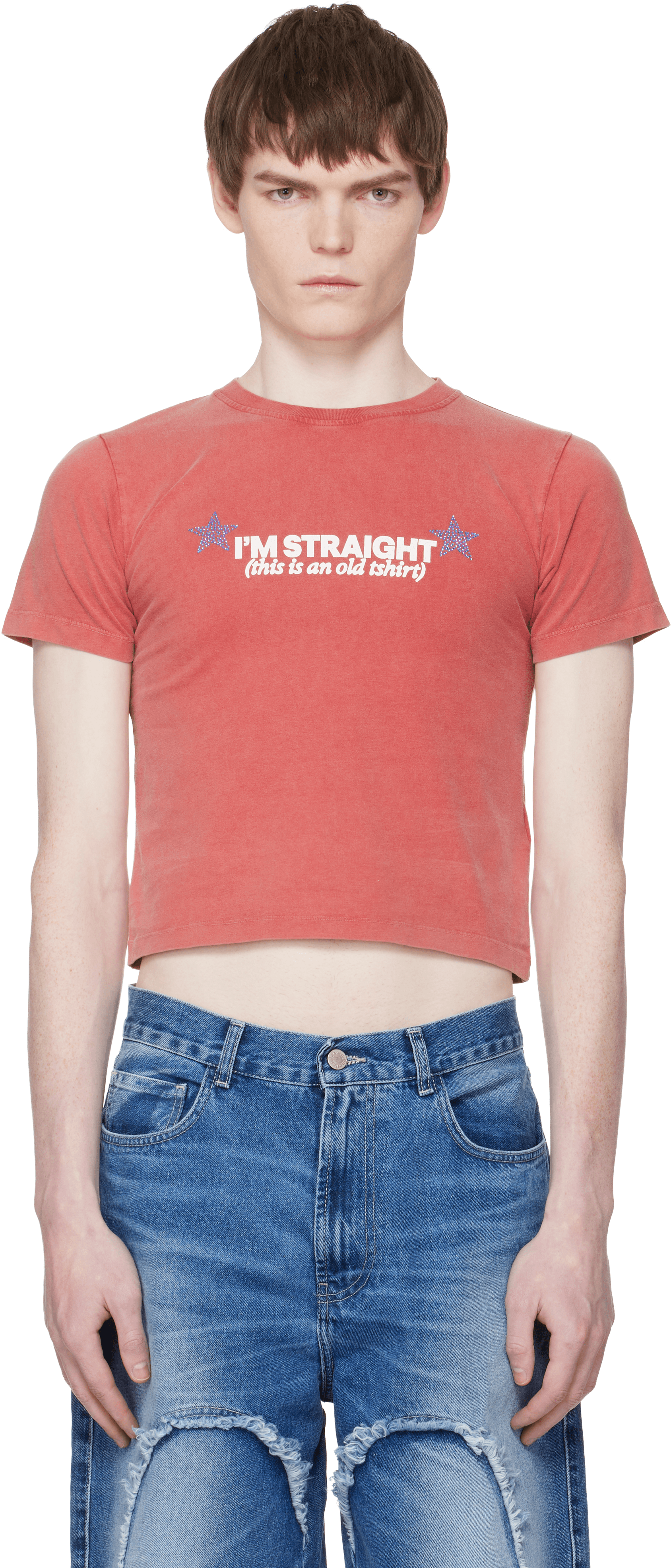 Red 'Straight Up Gay' T-shirt - Image 1