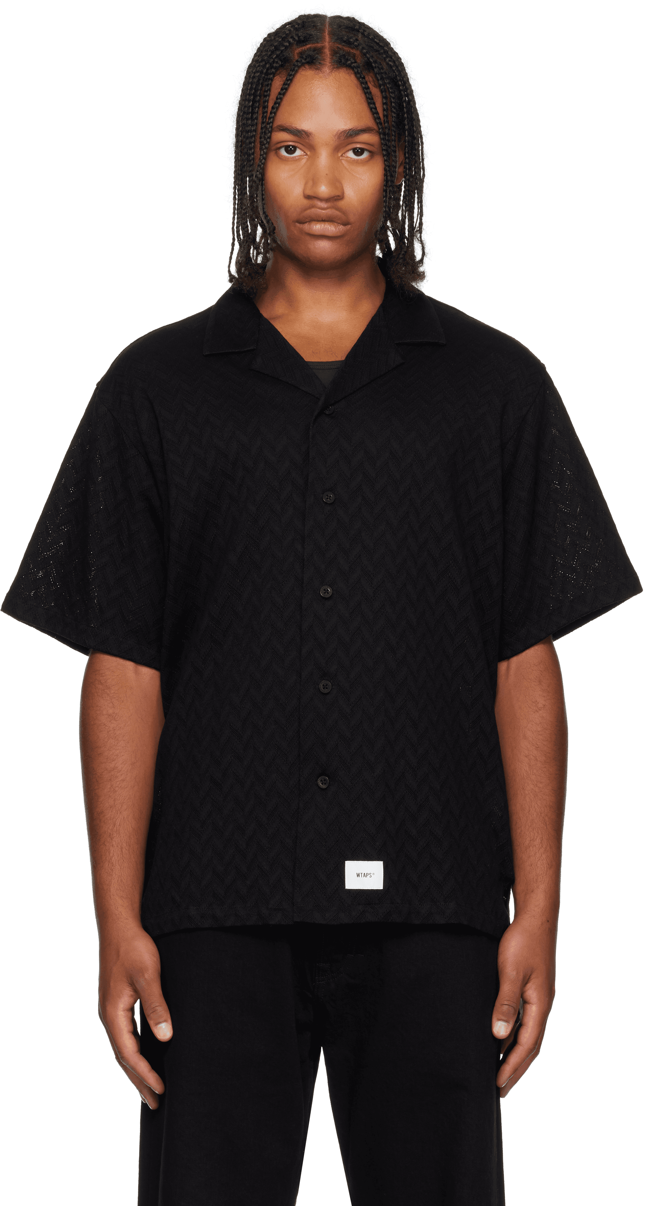 Black Herringbone Shirt - Image 1