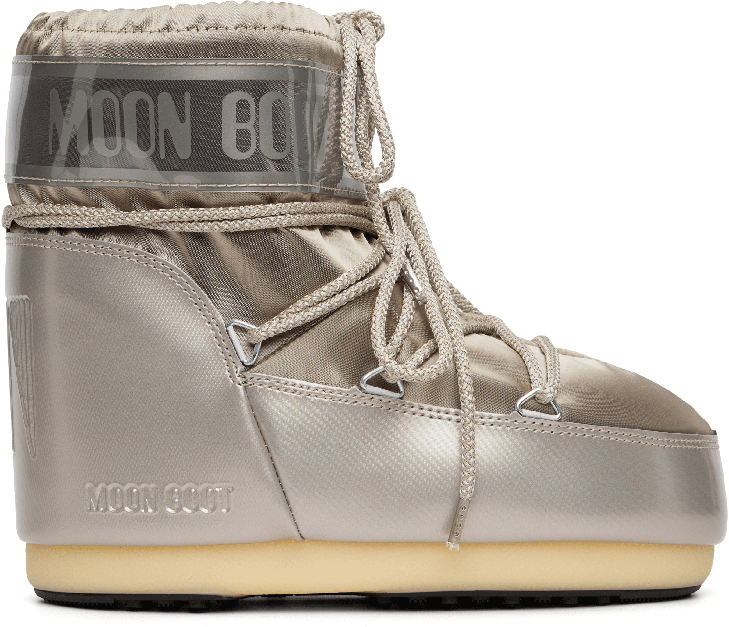 Silver Icon Low Glance Satin Boots - Image 1