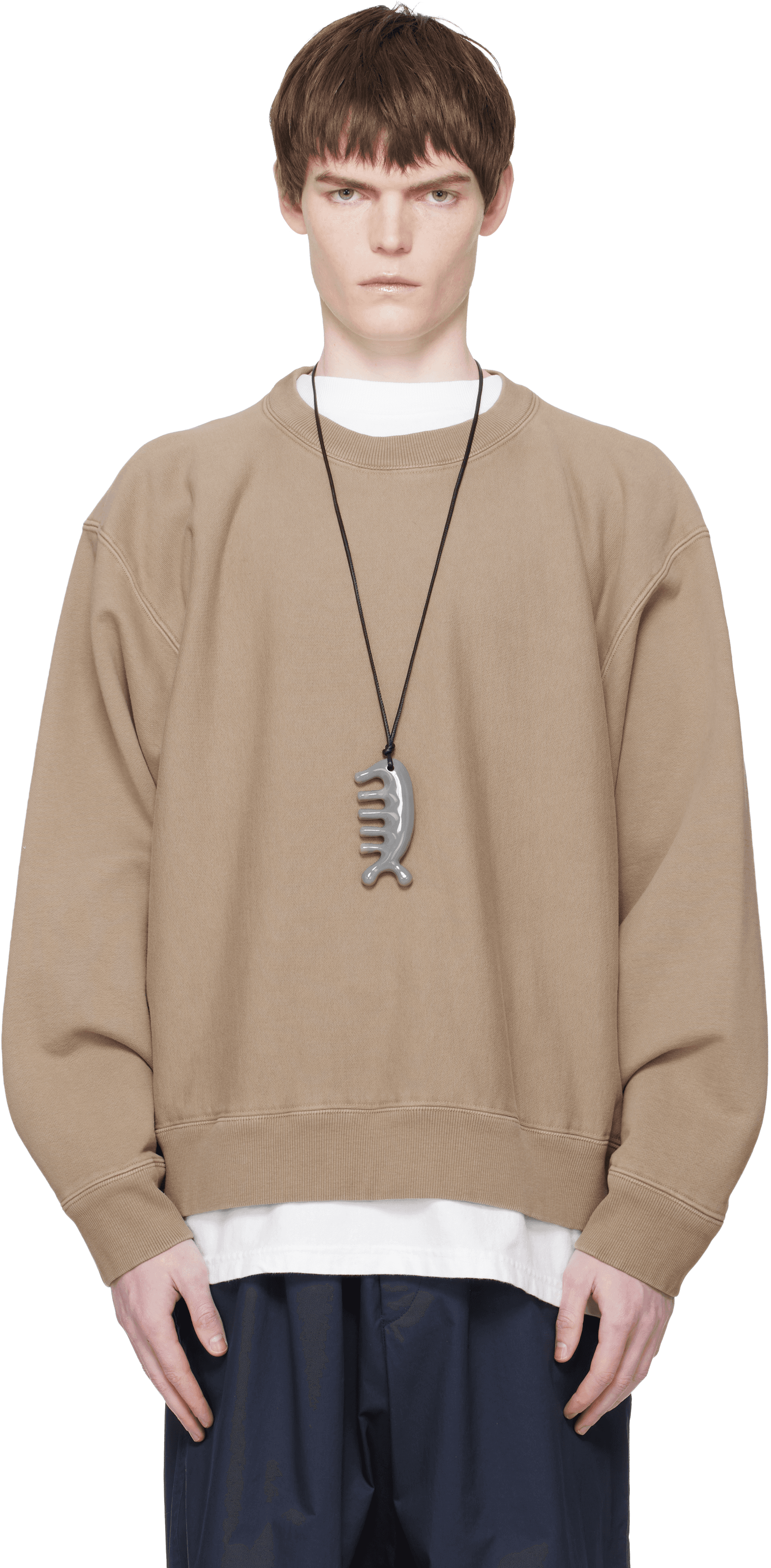 Brown Embroidered-Logo Sweatshirt - Image 1