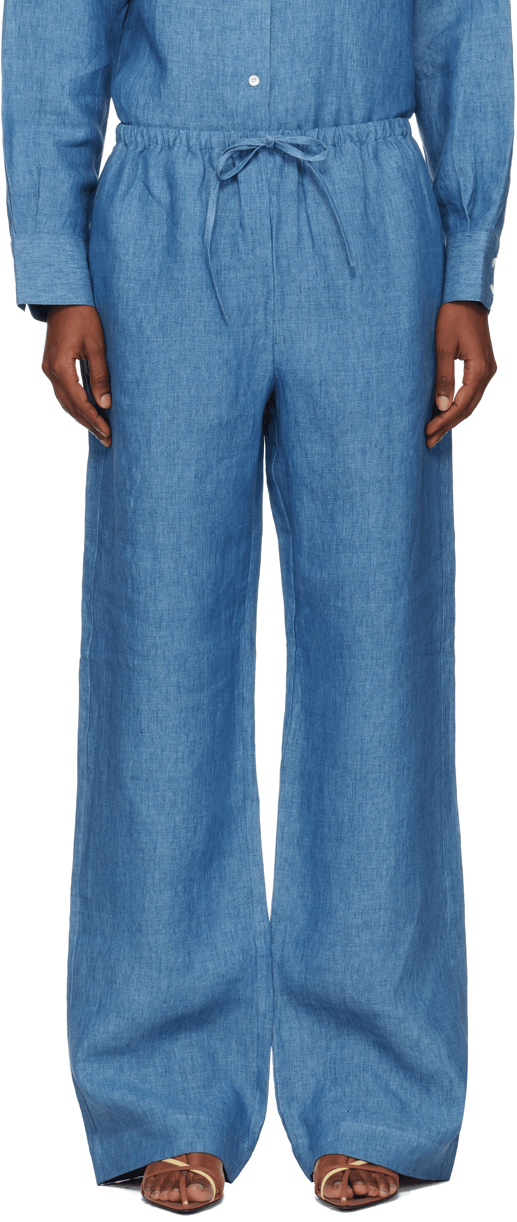 Blue Relaxed Fit Trousers - Image 1