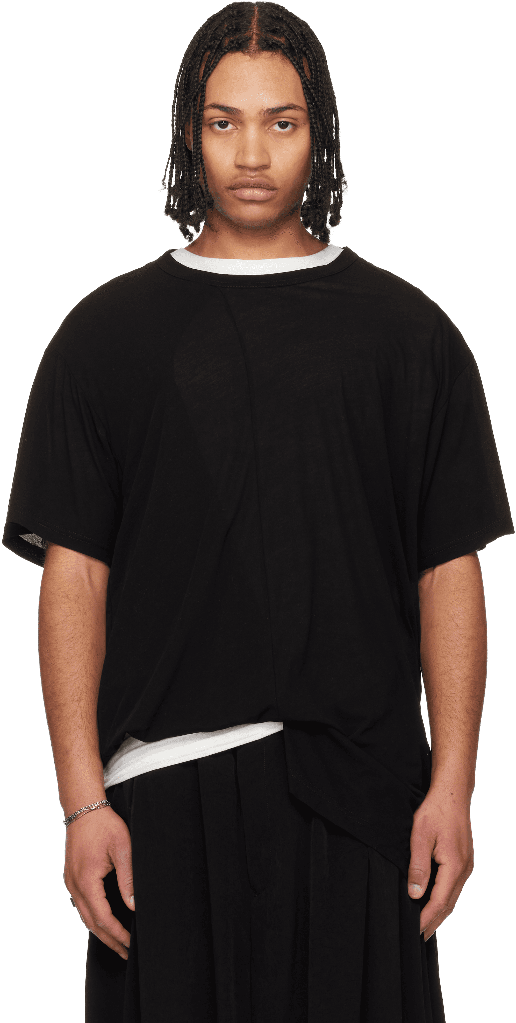 Black Asymmetric Short Sleeve T-shirt - Image 1
