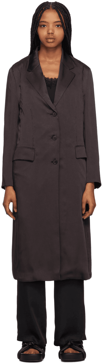 Brown Crushed Coat - Image 1