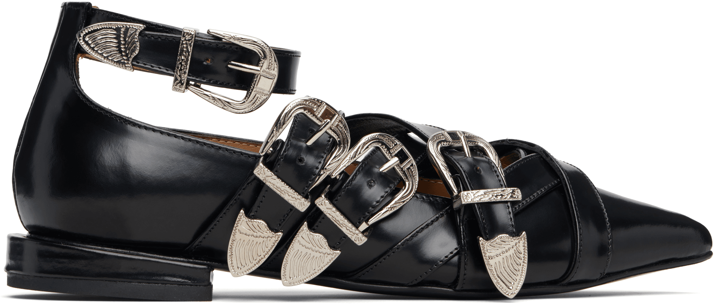 Black Polido Flats - Image 1