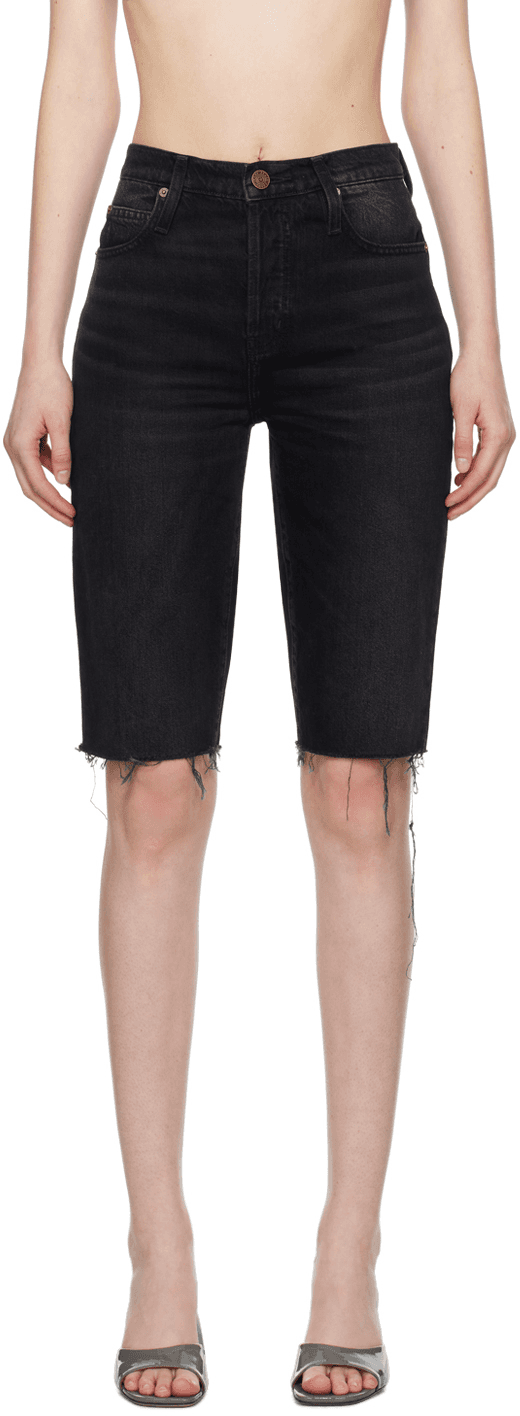 Black 'The Cycling' Denim Shorts - Image 1