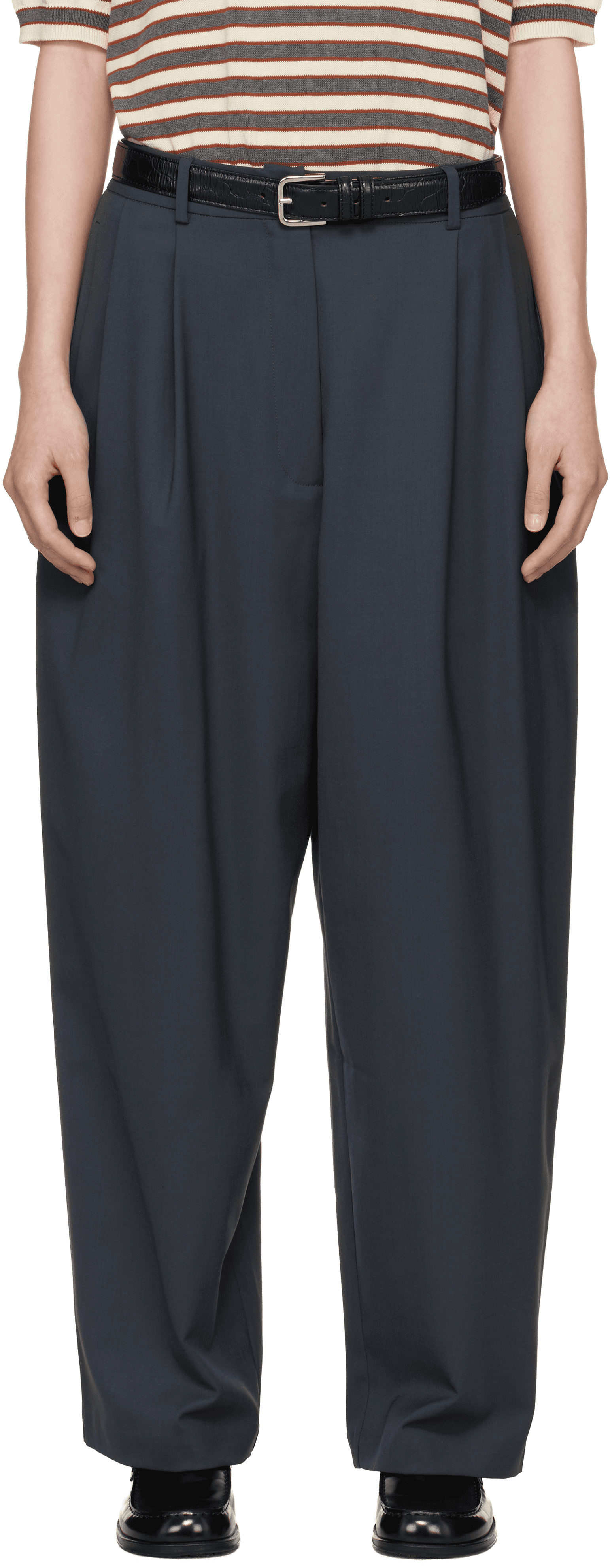 Gray Tailored Masculine Trousers - Image 1