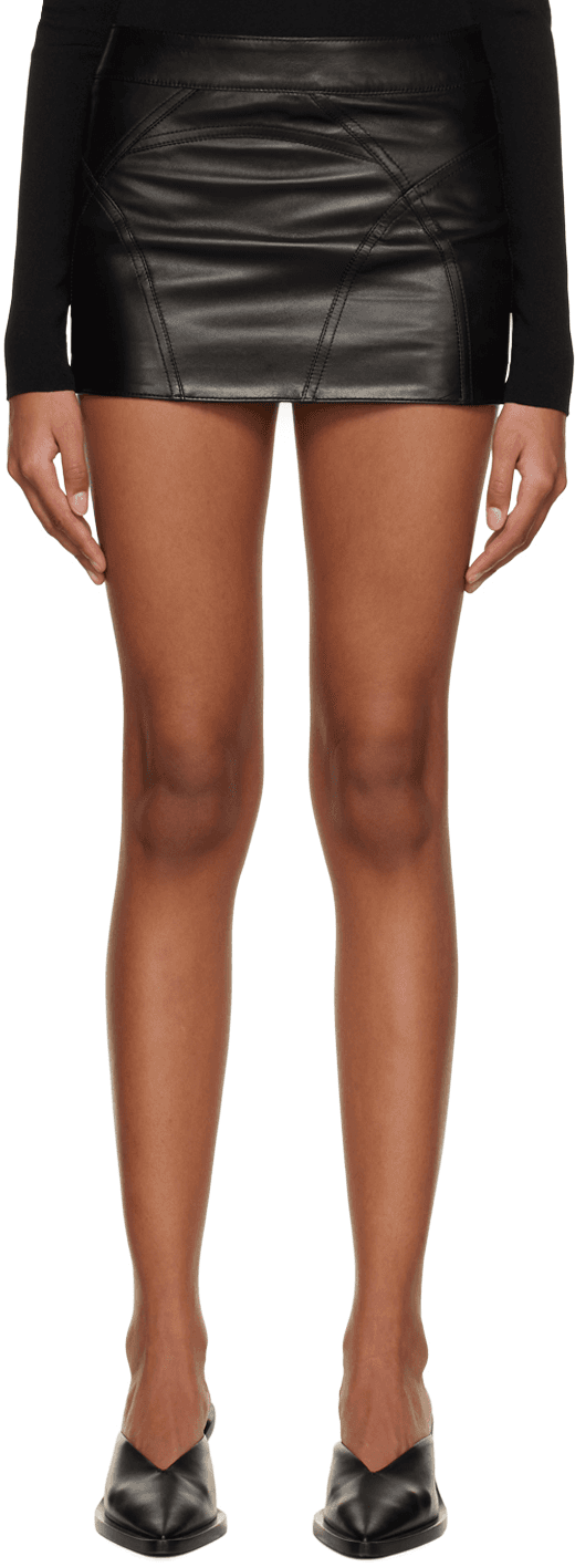 Black PastaLTH Leather Miniskirt - Image 1