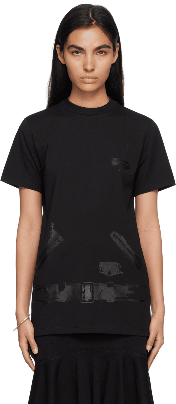 Black Printed T-Shirt - Image 1