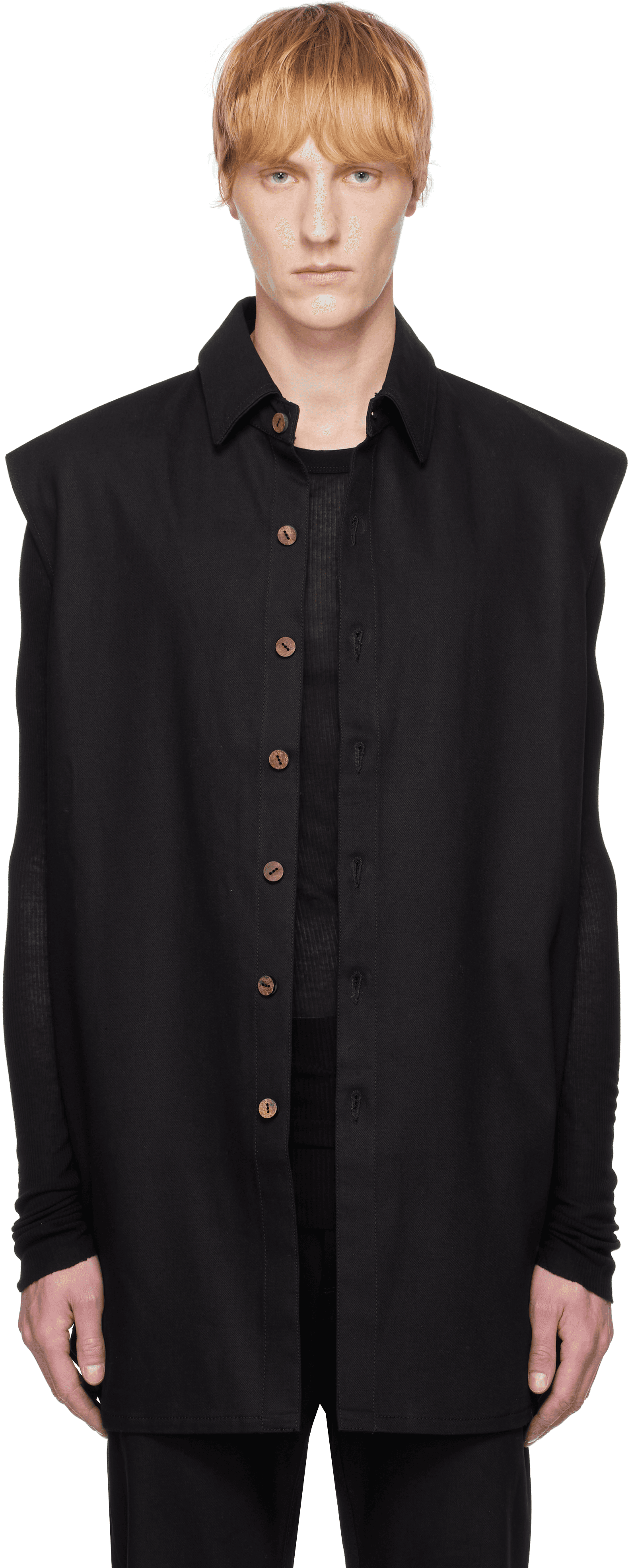 Black Jane Sleeveless Denim Vest - Image 1