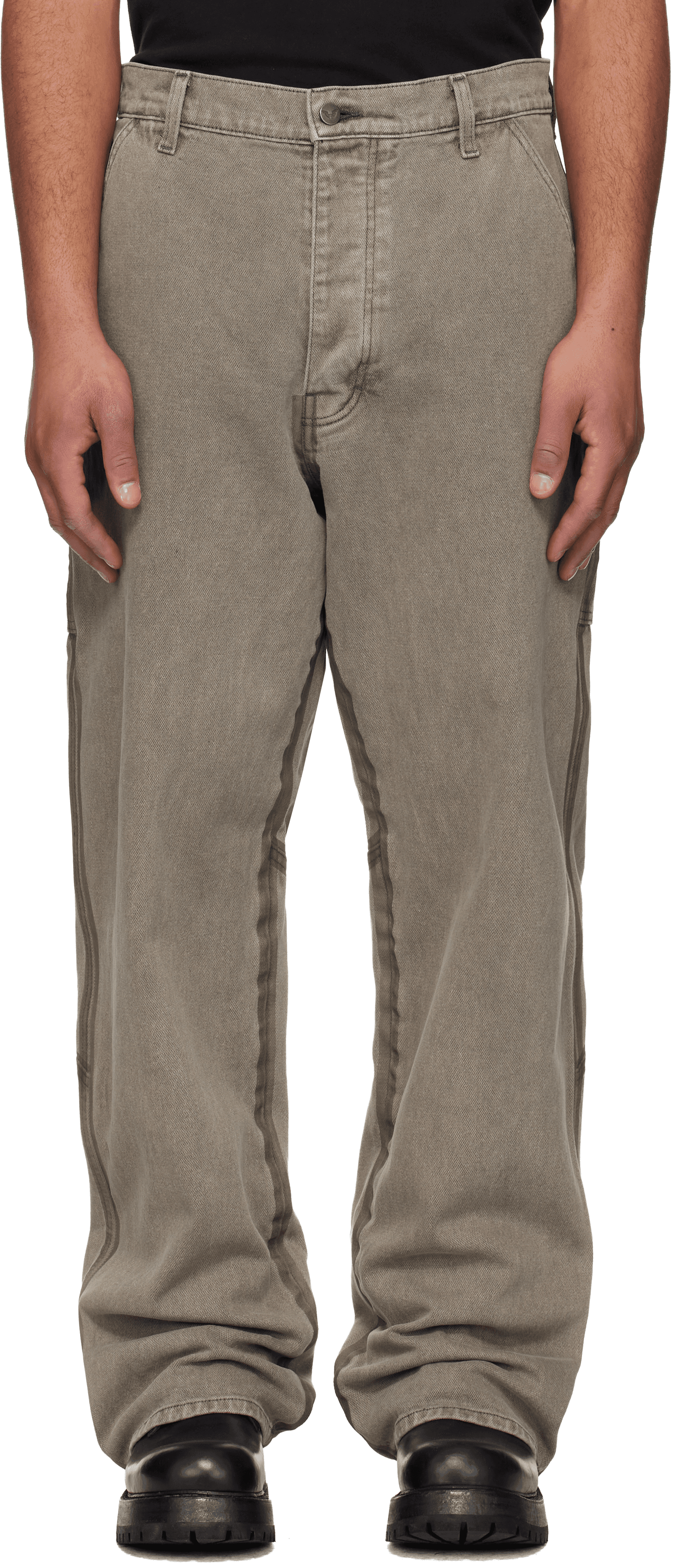 Gray Underground Taped Seam Trousers - Image 1