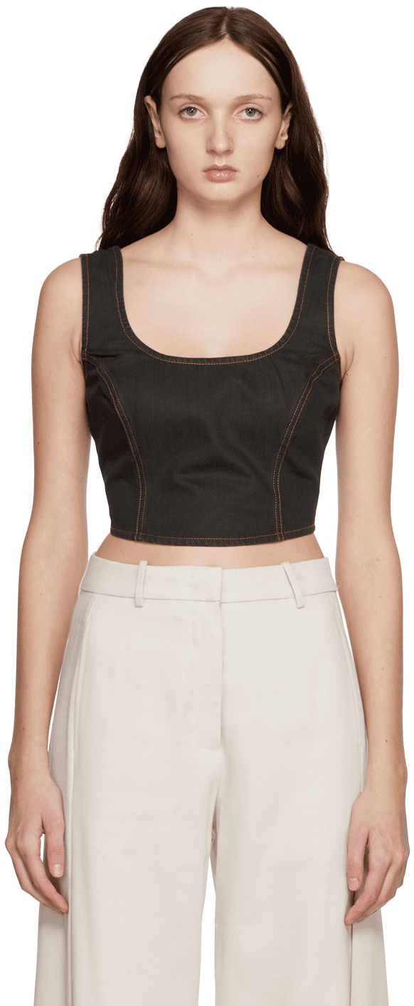 Brown Bonni Denim Tank Top - Image 1