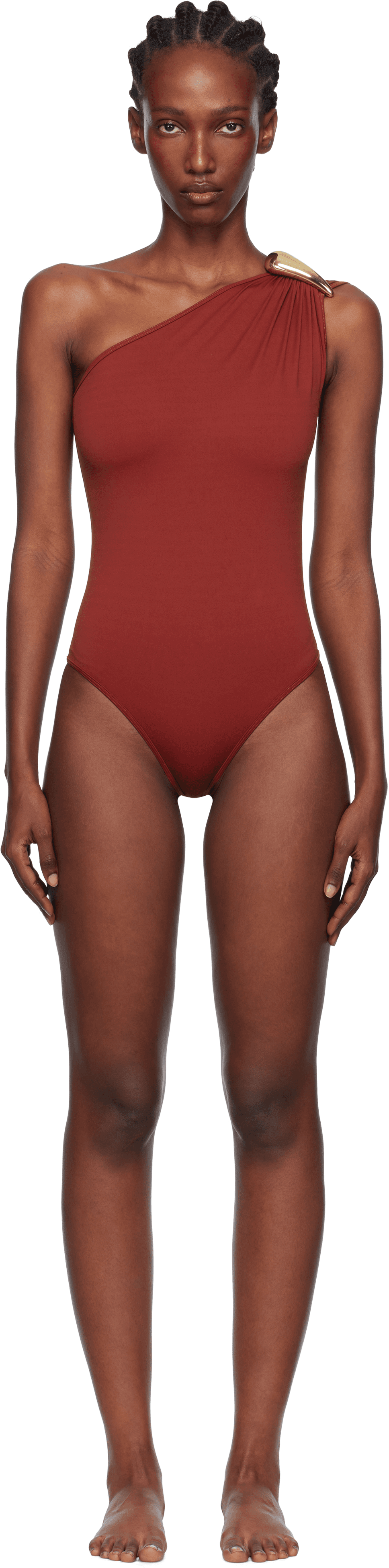 Red Stretch Nylon Swimsuit - Image 1