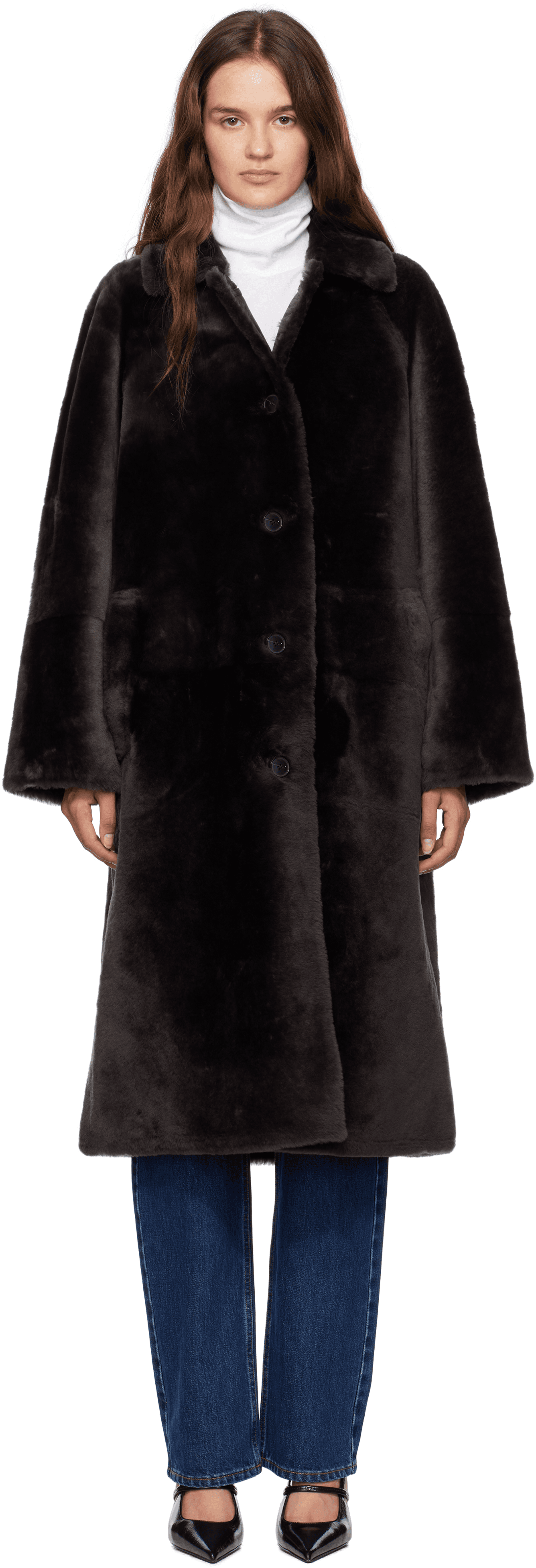 Brown Lambswool Coat - Image 1
