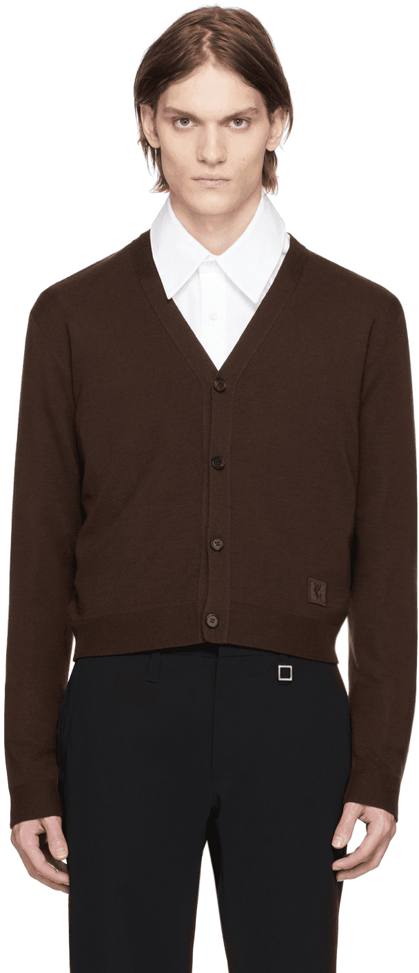 Brown Cropped Cardigan - Image 1