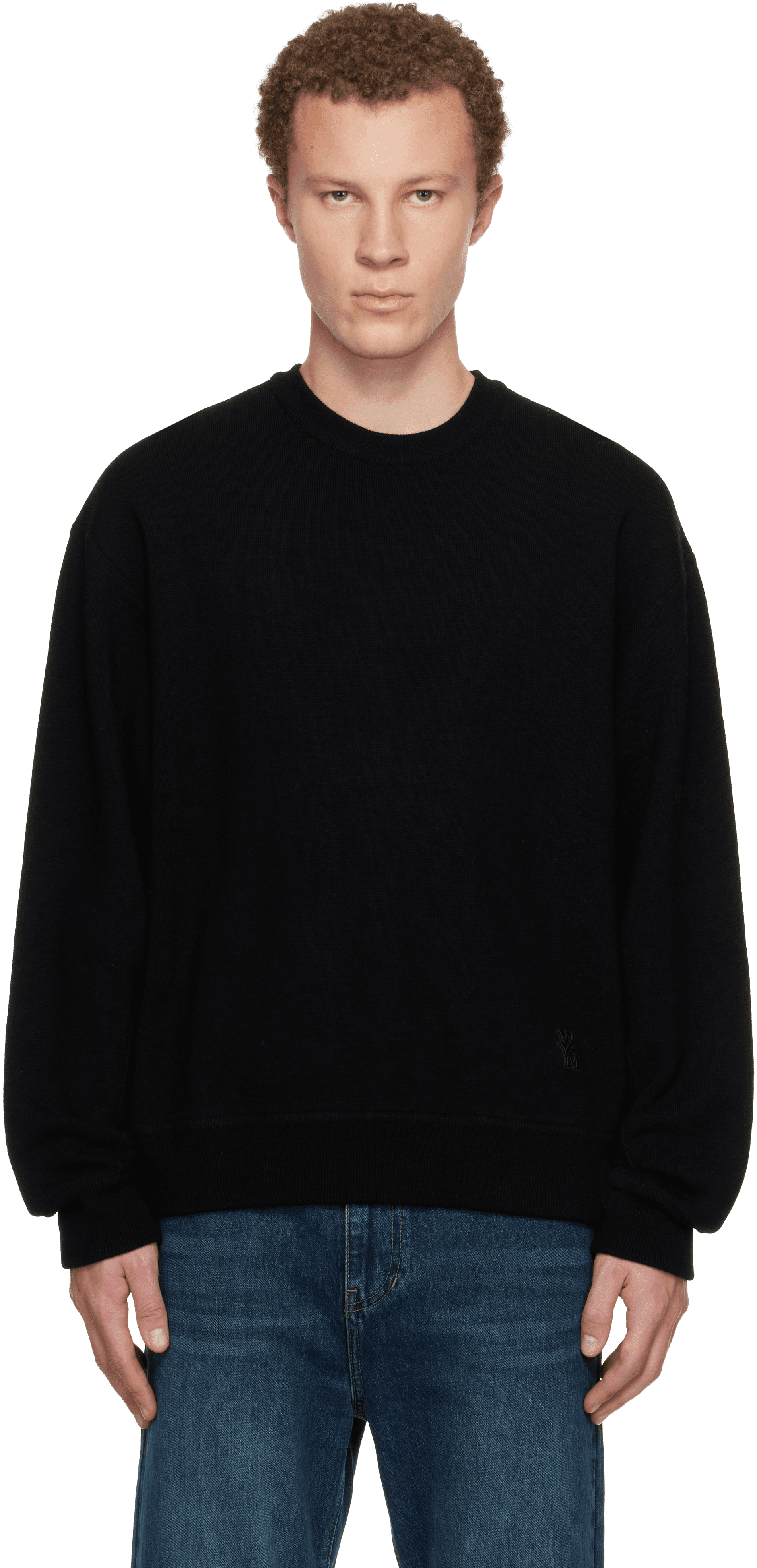 Black Round Neck Sweater - Image 1