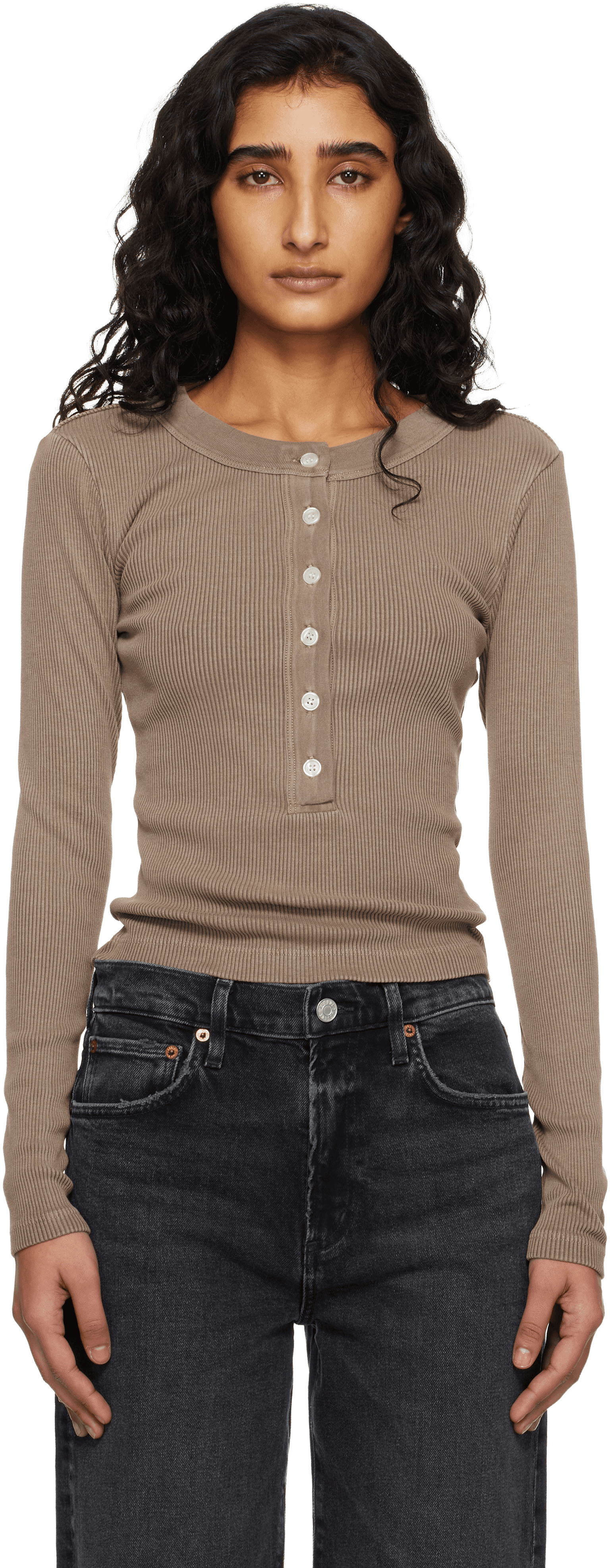 Brown Varra Henley - Image 1