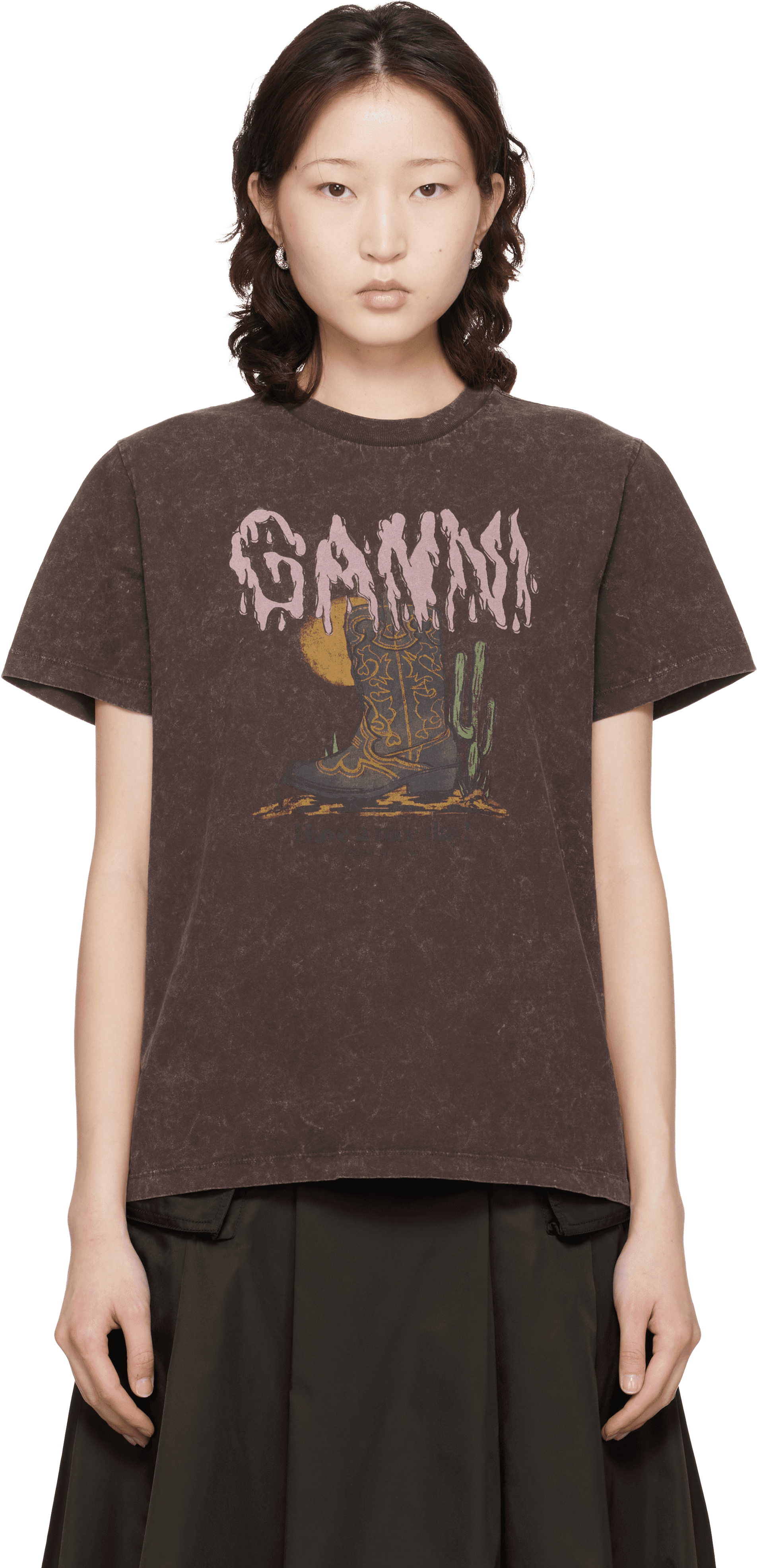 Brown Vintage Wash T-shirt - Image 1