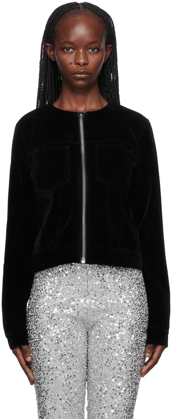 Black Collarless Jacket - Image 1