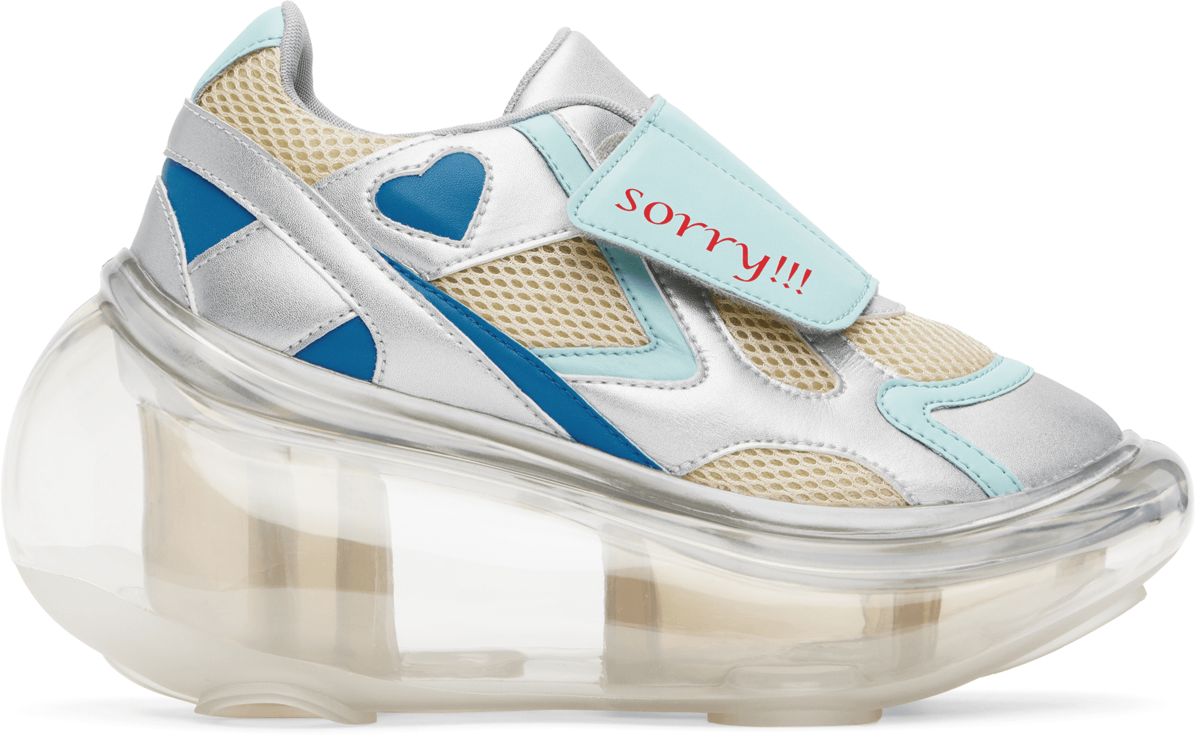 SSENSE Exclusive Off-White & Blue JennyFax Edition Bubble Sneakers - Image 1