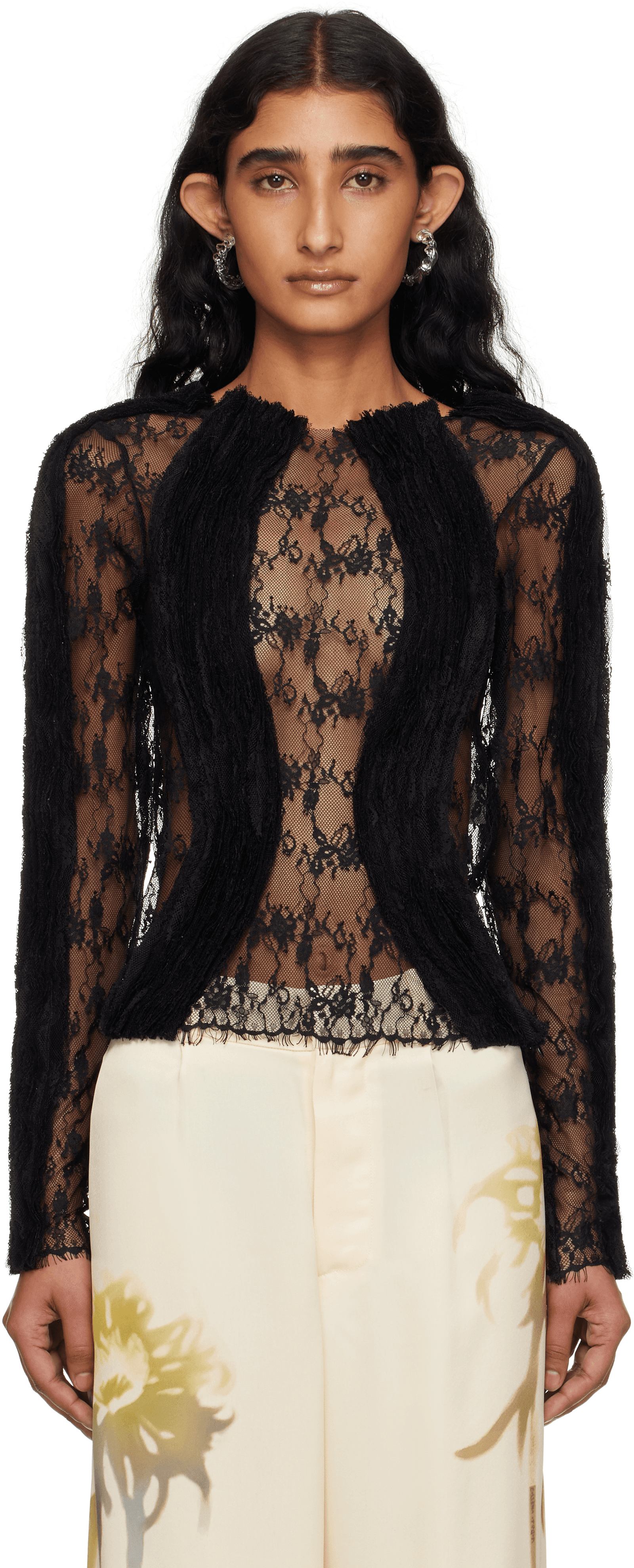 Black Wavy Dandelion Top - Image 1