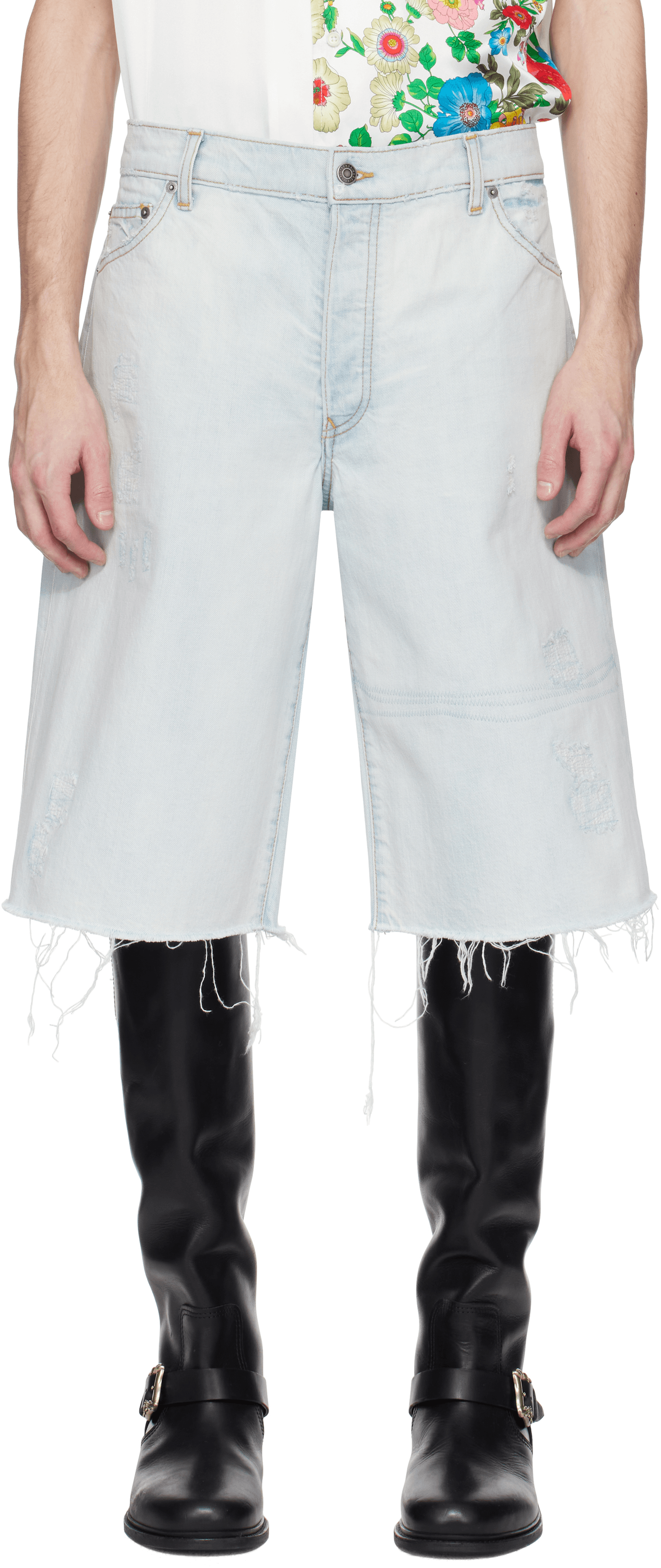 Blue Zander Crispy Baggy Denim Shorts - Image 1