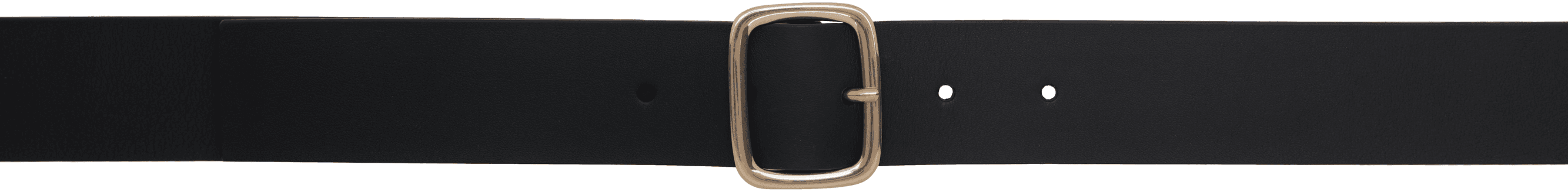 Black Grained Leather Belt - Image 1