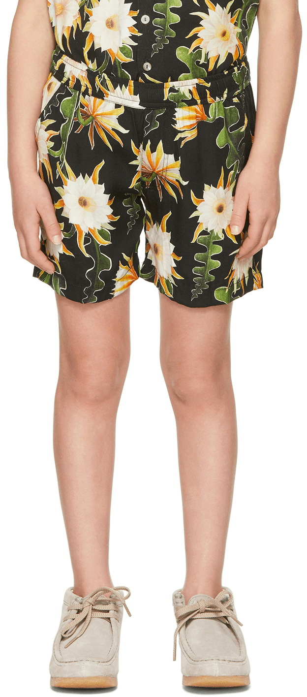 SSENSE Exclusive Kids Black Epiphyllum Shorts - Image 1