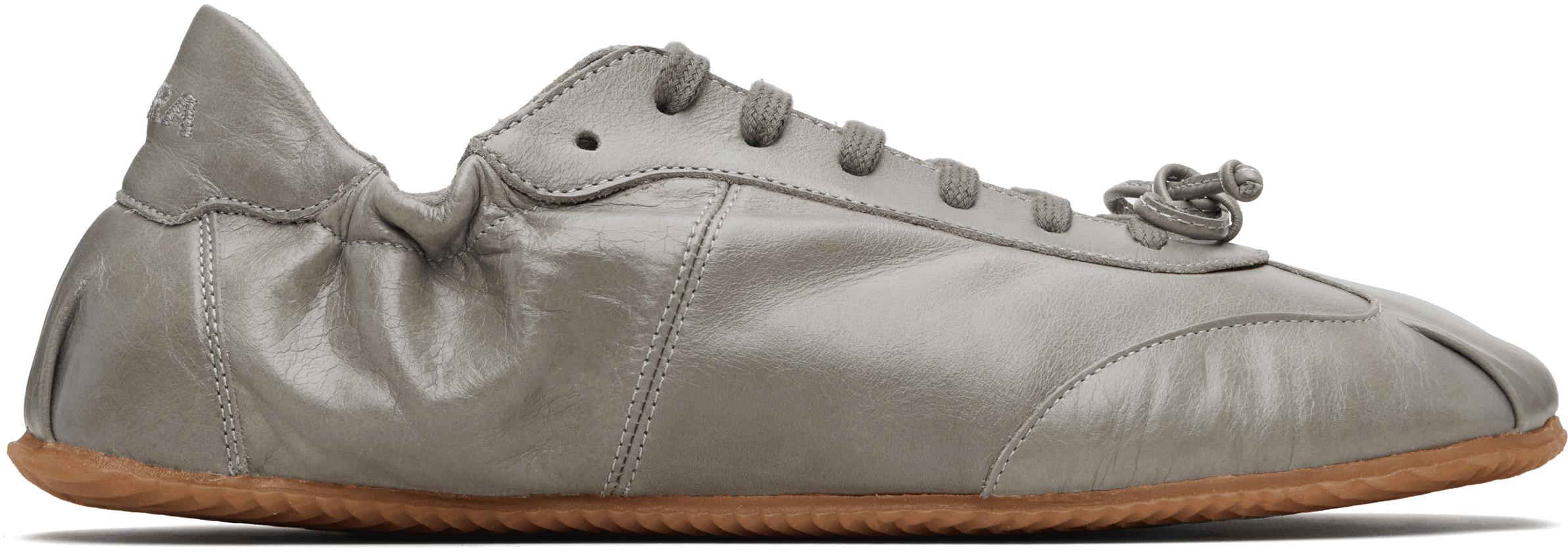 Gray Leather Ballerina Sneakers - Image 1