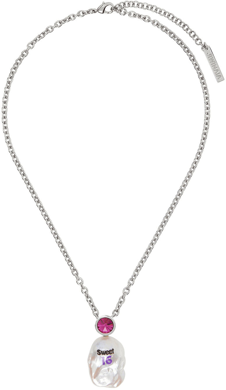 SSENSE Exclusive Kids Silver 'Sweet 16' Necklace - Image 1