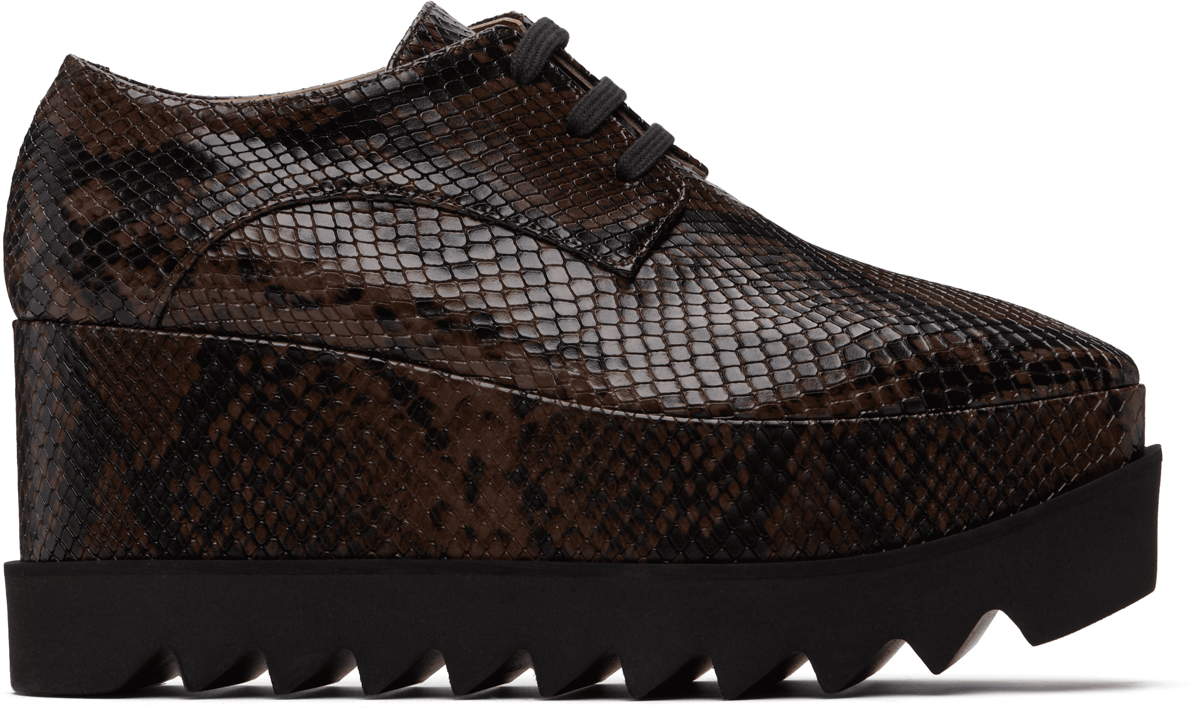 Brown Limited-Edition Elyse Snake Platform Derbys - Image 1