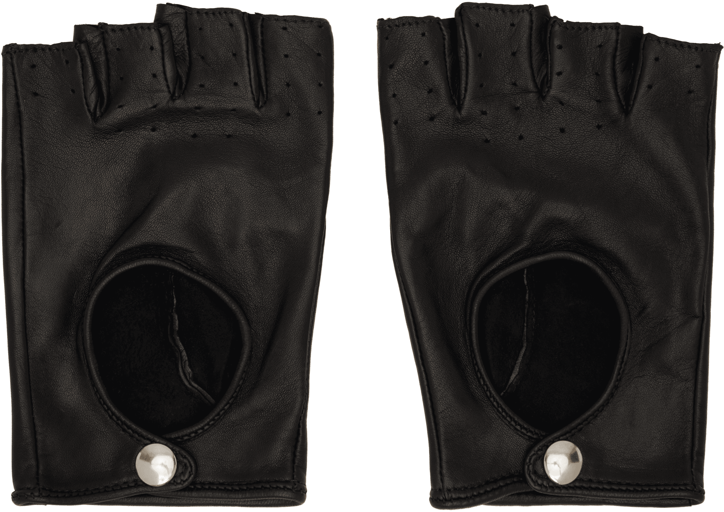 Black Open Finger Driving Gloves - Image 1