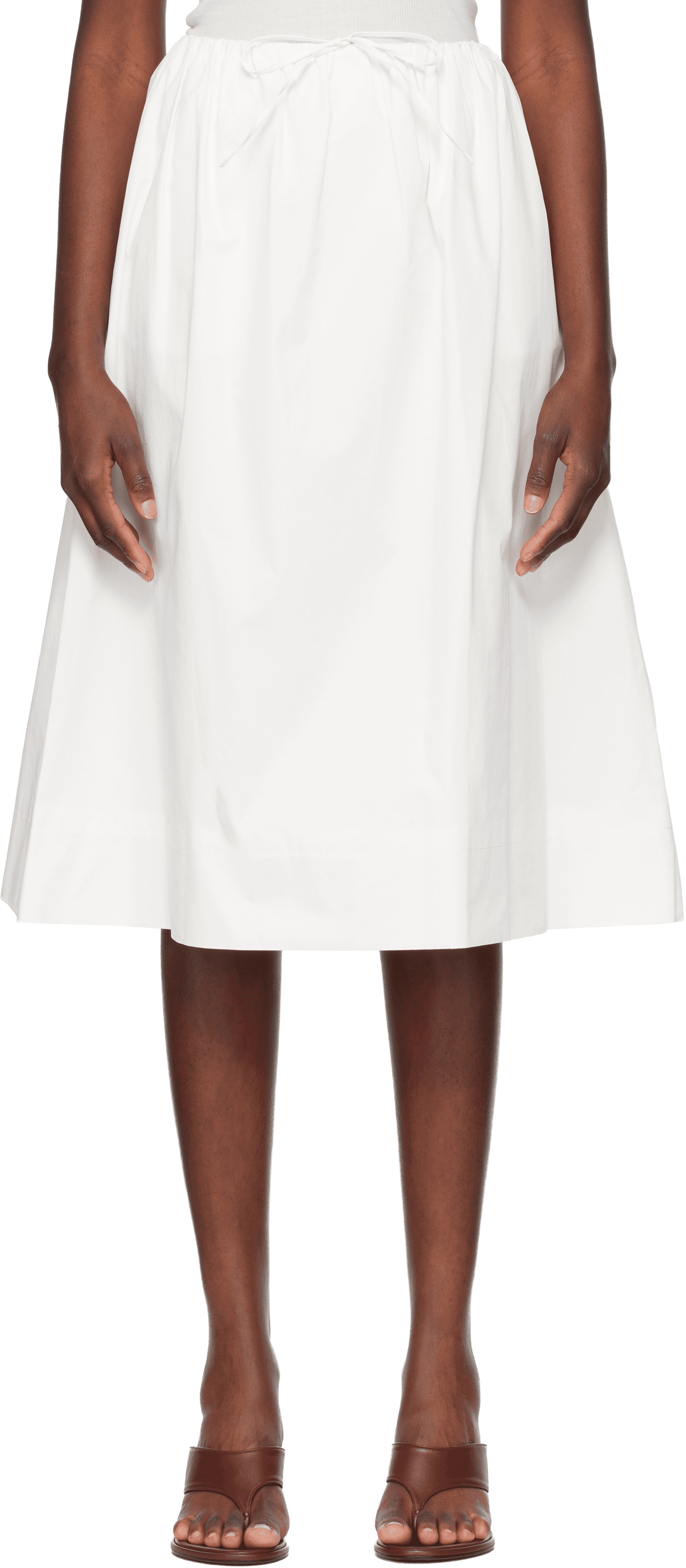 White Leia A-Line Midi Skirt - Image 1