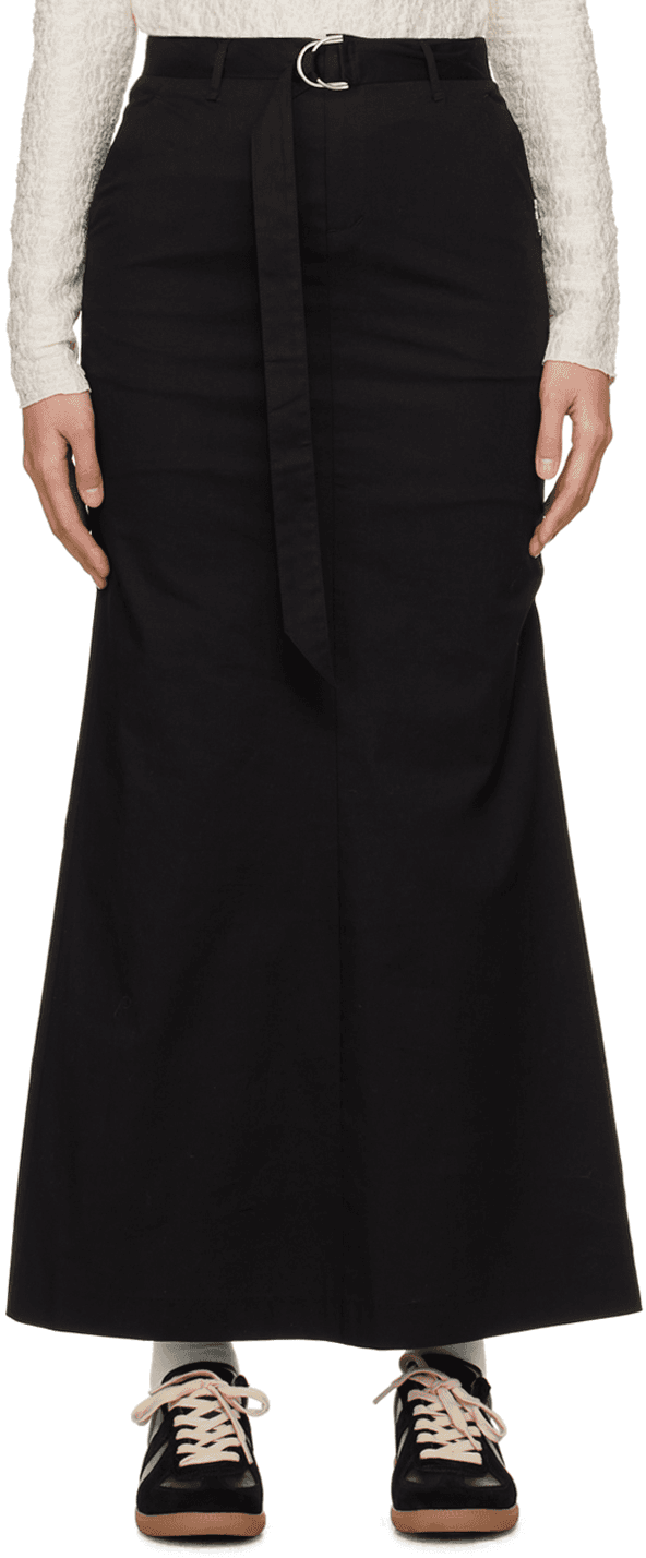 Black Belted Maxi Skirt - Image 1
