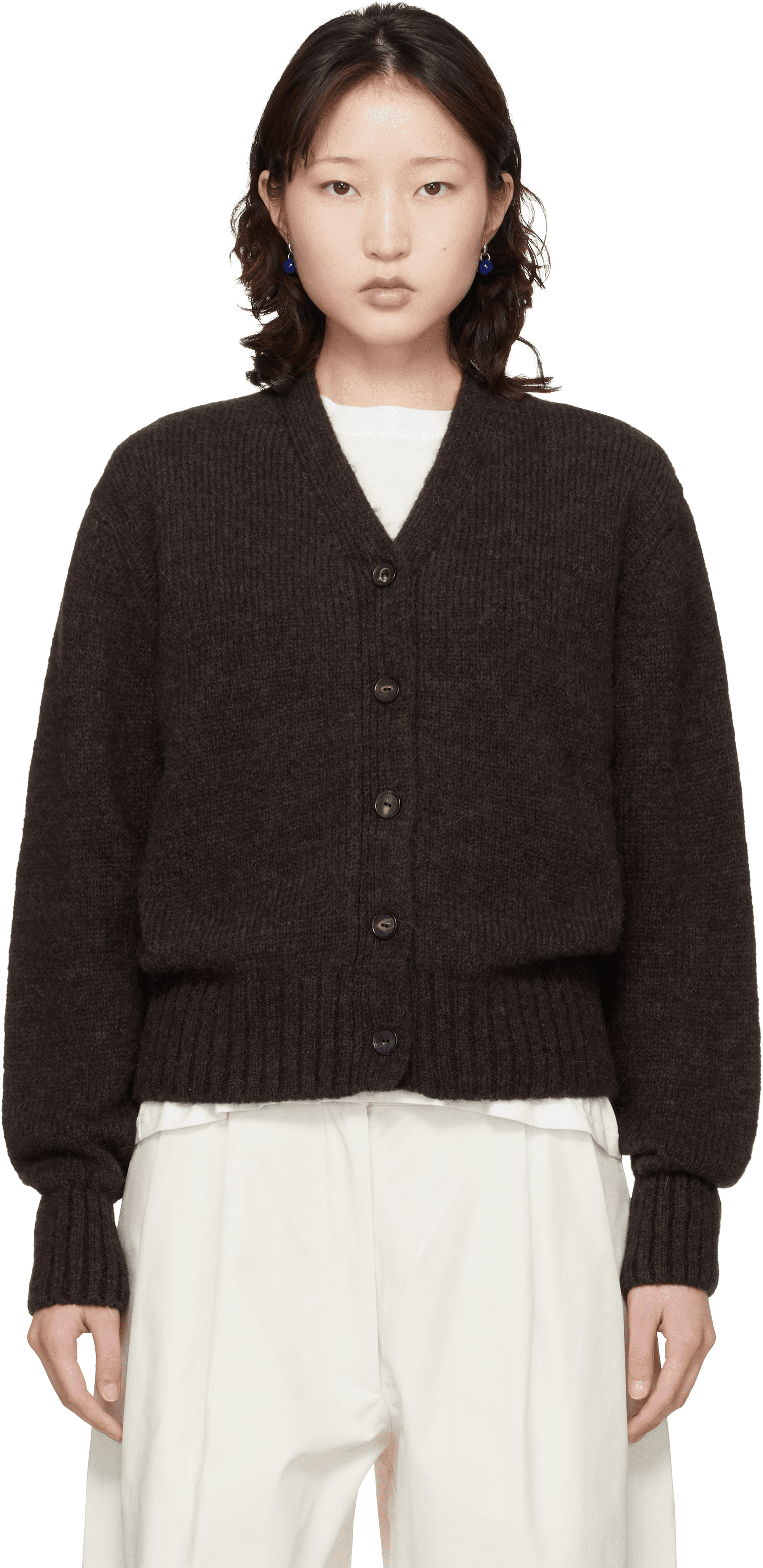 Brown Baby Alpaca Cardigan - Image 1