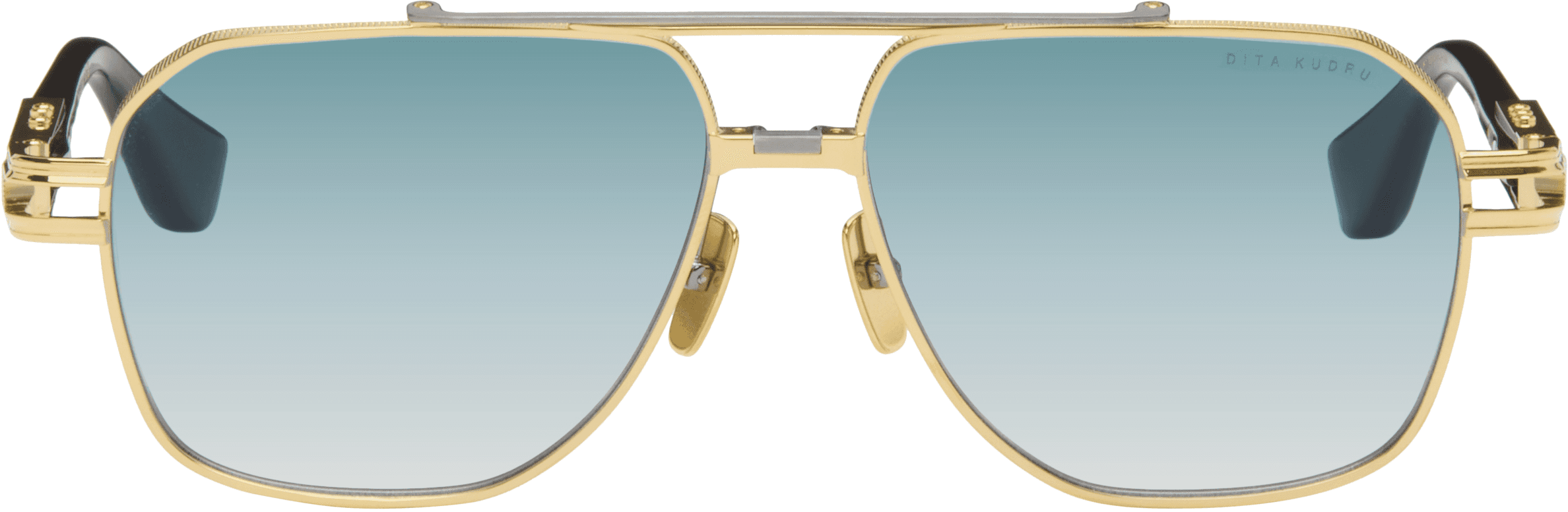 SSENSE Exclusive Gold KUDRU Sunglasses - Image 1