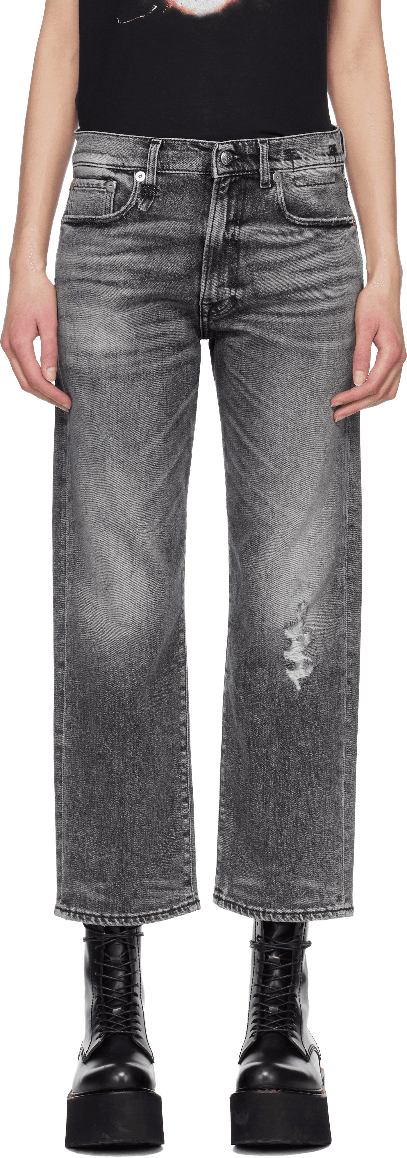 Gray Boyfriend Jeans - Image 1