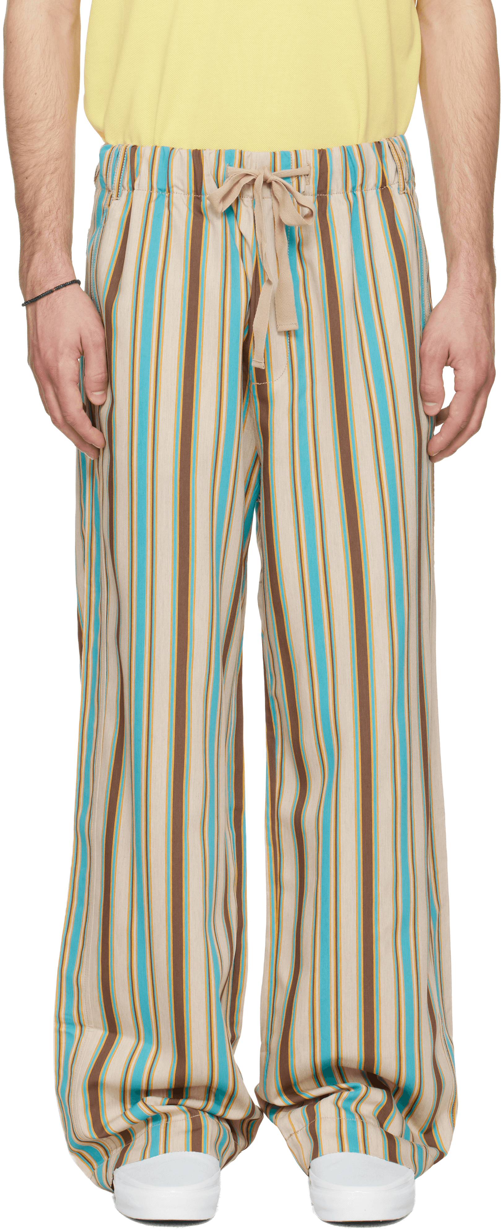 Beige Drawstring Trousers - Image 1