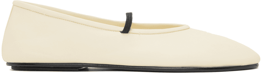 Off-White Elastic Ballerina Flats - Image 1