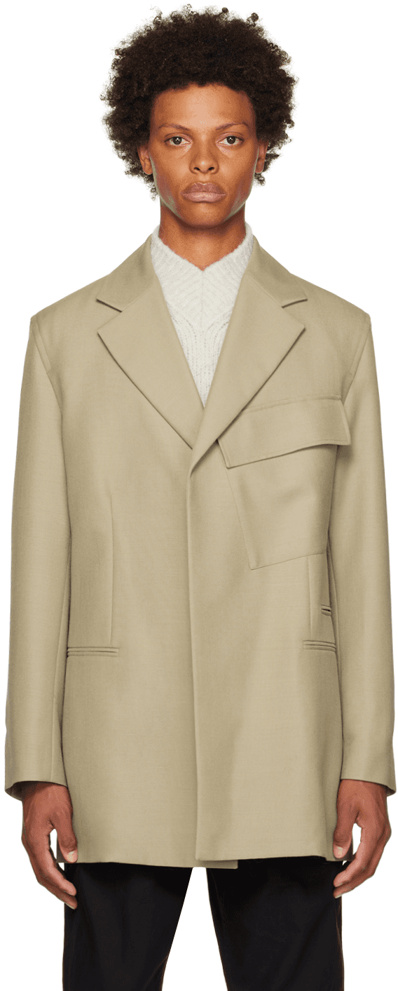 Taupe Flap Pocket Blazer - Image 1