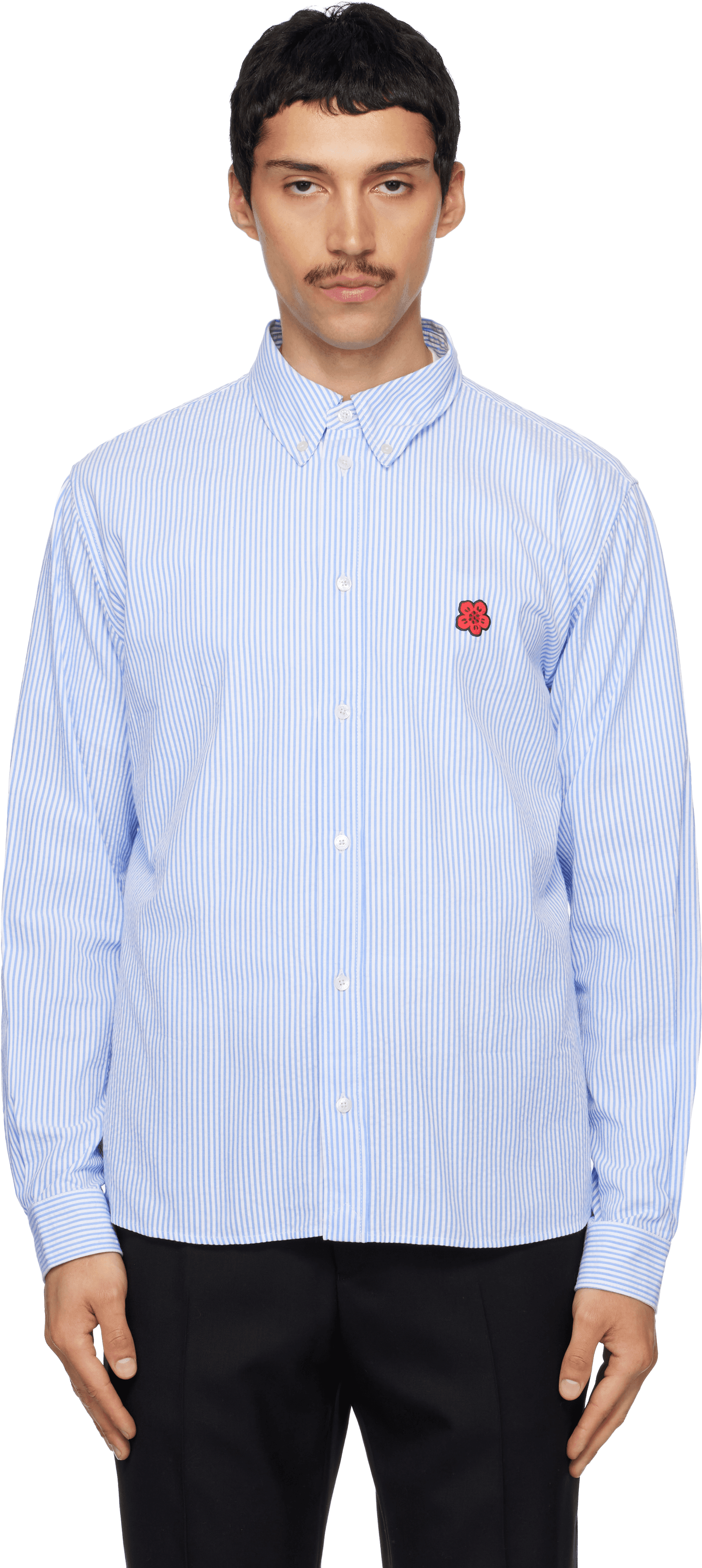 Blue Kenzo Paris 'Boke Flower' Embroidered Casual Shirt - Image 1